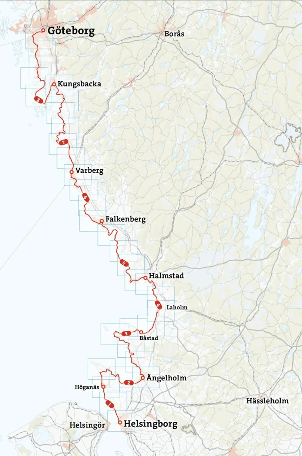 Kattegattleden sykkelatlas 1:50 000 Calazo
