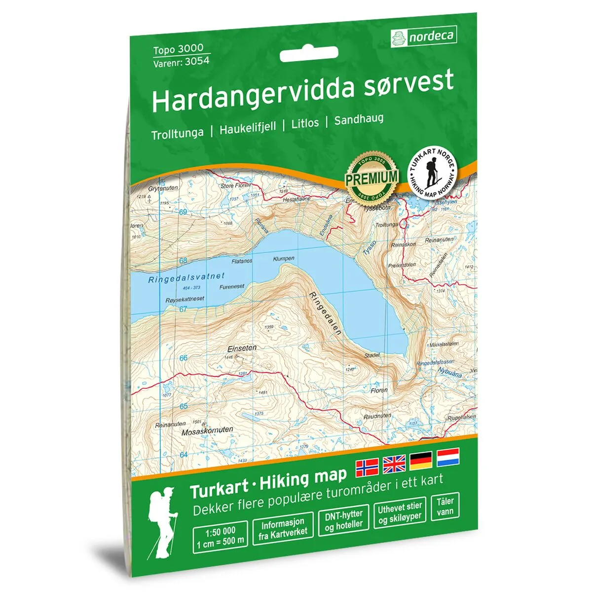 Produktbilde av hardangervidda sørvest topo 3000 turkart