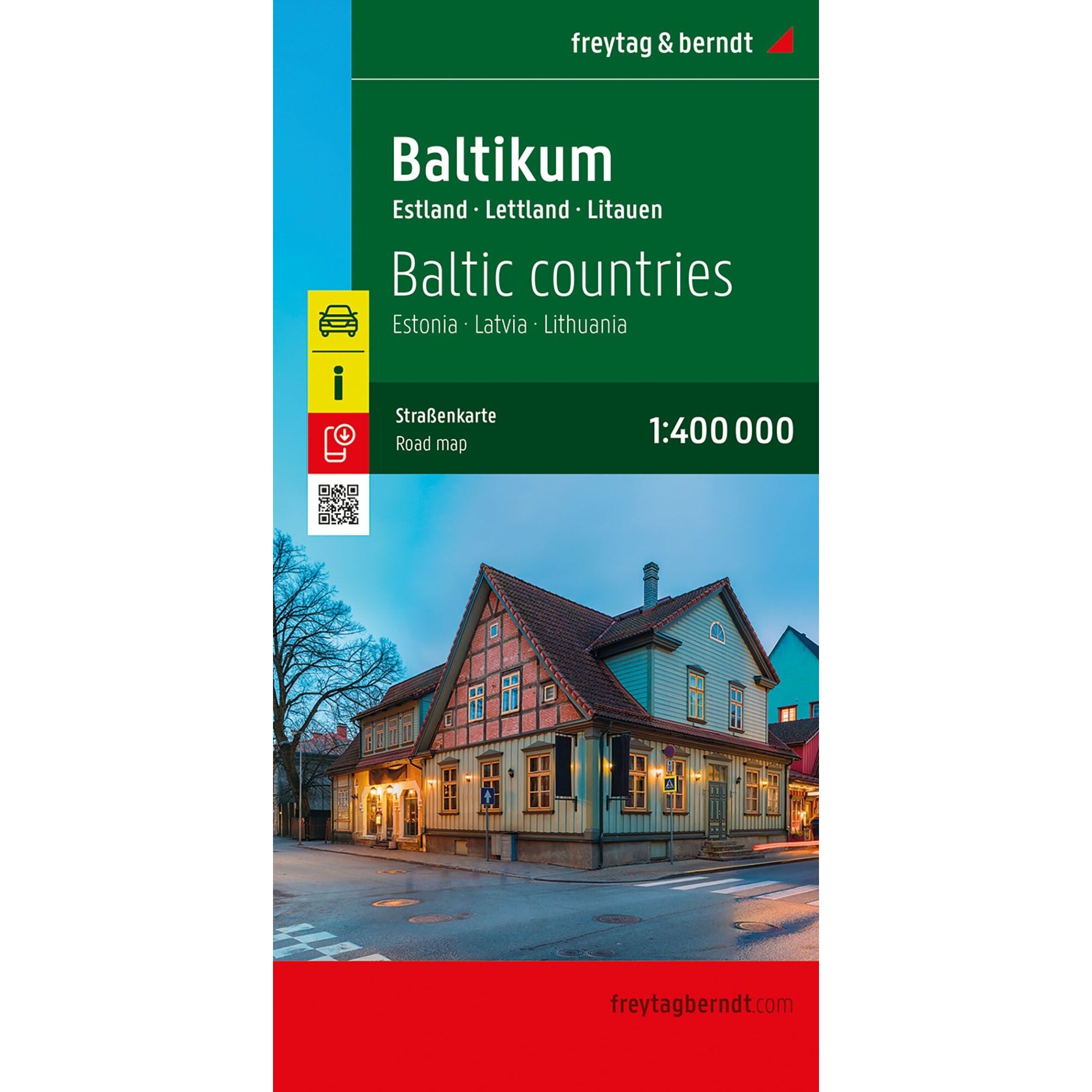 Veikart over Baltikum i målestokk 1:400 000 som dekker Estland, Lettland og Litauen – freytag & berndt