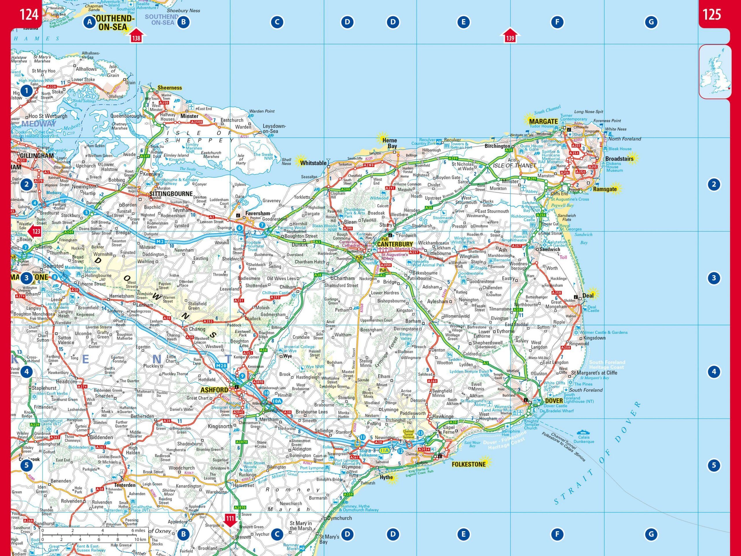 Bilatlas over Storbritannia og Nord-Irland 2026 i målestokk 1:200 000–1:266 000