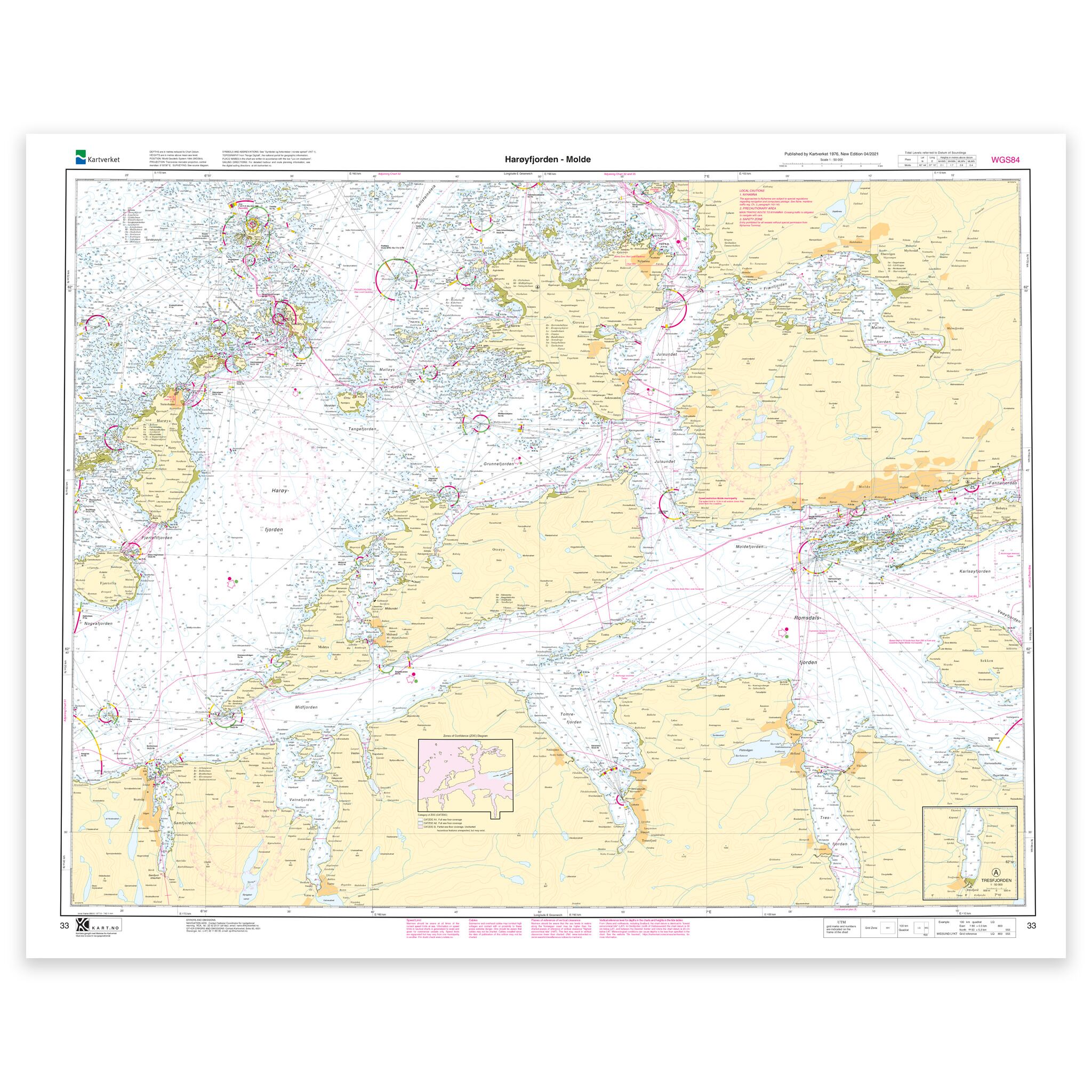Kartverket - hovedkart 33: Harøyfjorden – Molde