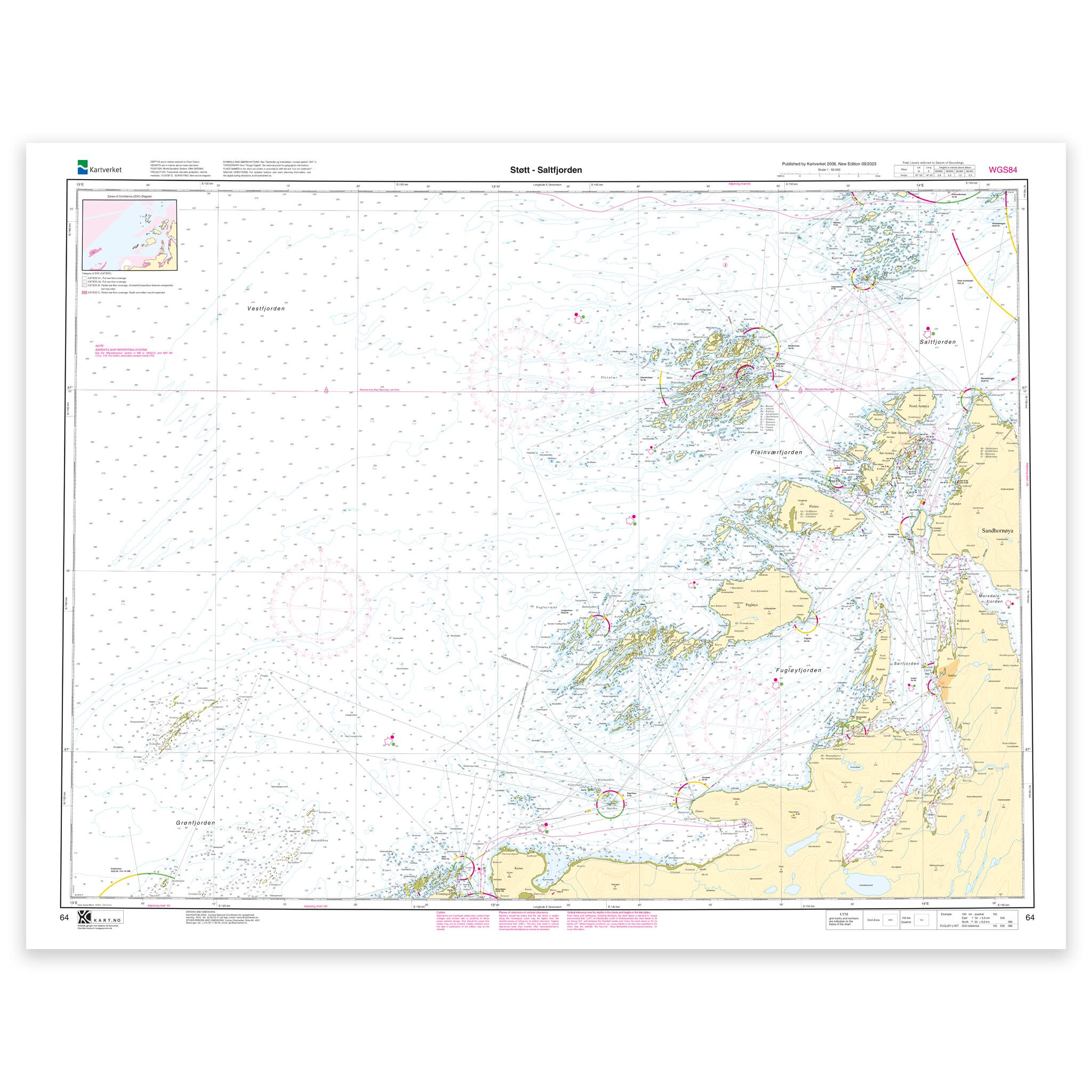 Kartverket - hovedkart 64: Støtt – Saltfjorden