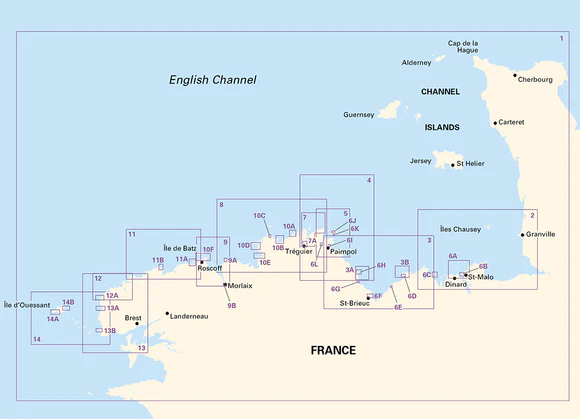Kartutsnitt fra Imray 2510 North Brittany Chart Pack