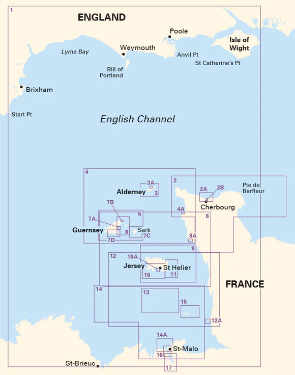 Map section from Imray 2500 Channel Islands Chart Pack