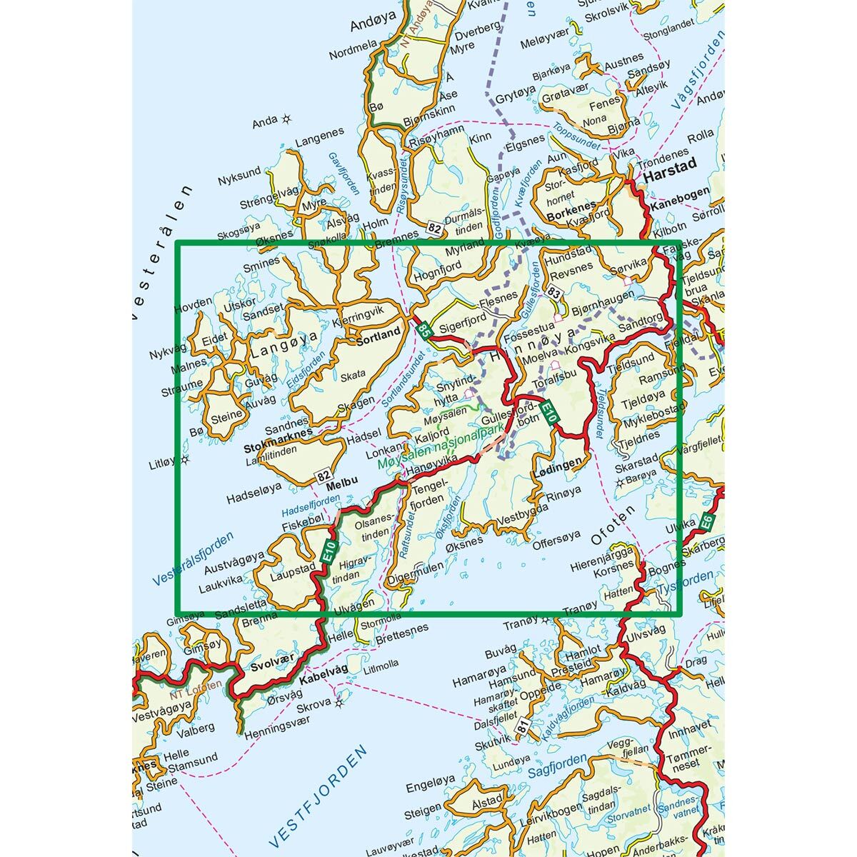 Vesterålen Hinnøya Sør DNT Turkart - Image 3