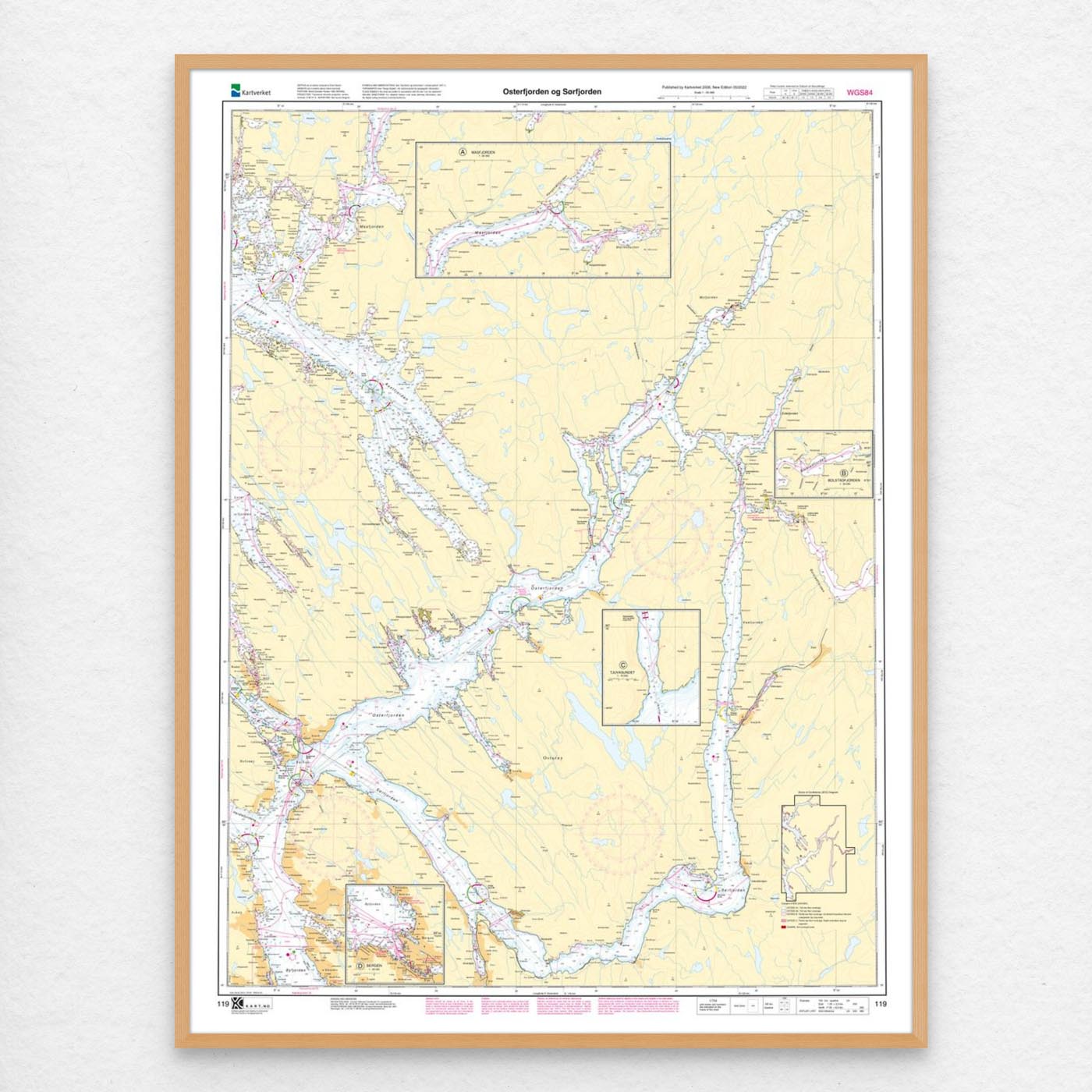 Kartverket – hovedkart 119: Osterfjorden og Sørfjorden - Image 2