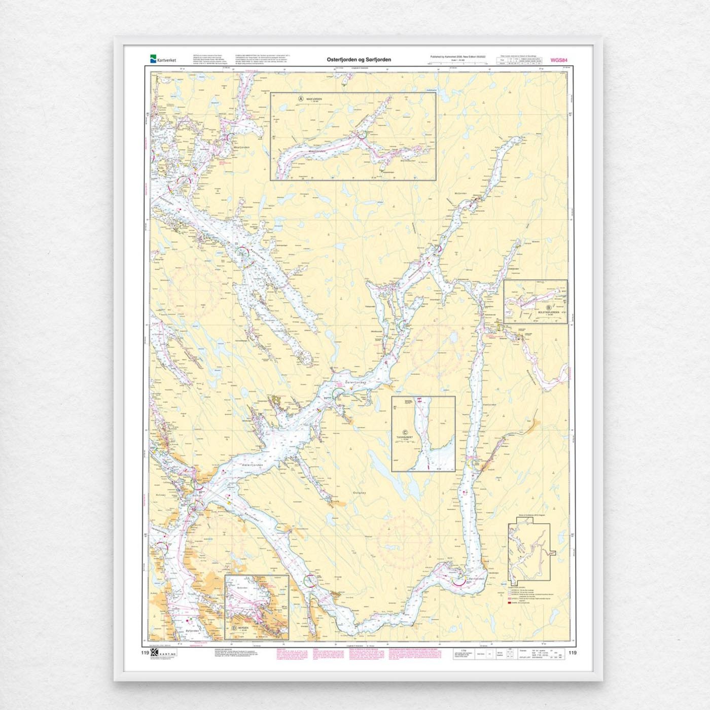 Kartverket – hovedkart 119: Osterfjorden og Sørfjorden - Image 3