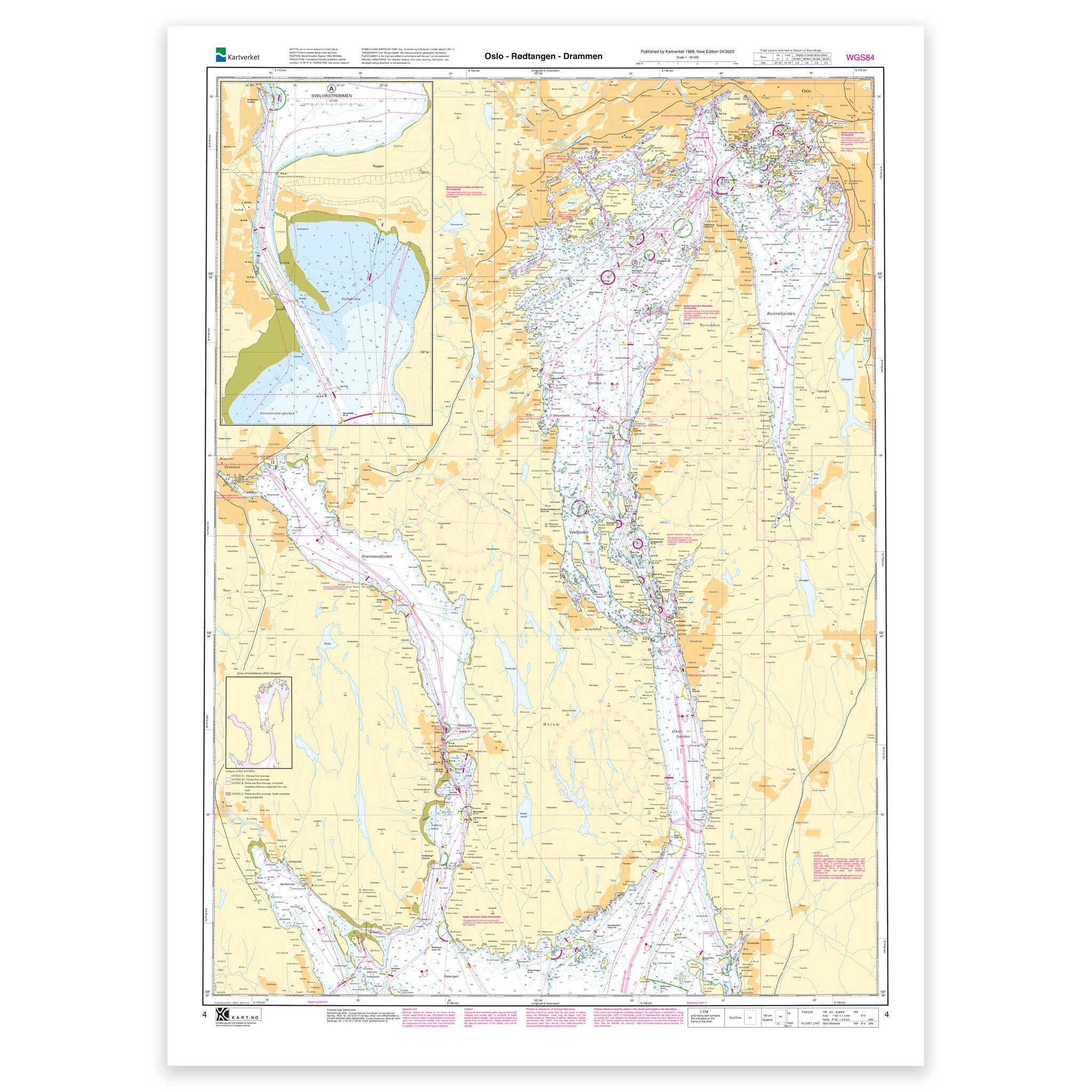 Kartverket - hovedkart 4: Oslo – Rødtangen – Drammen