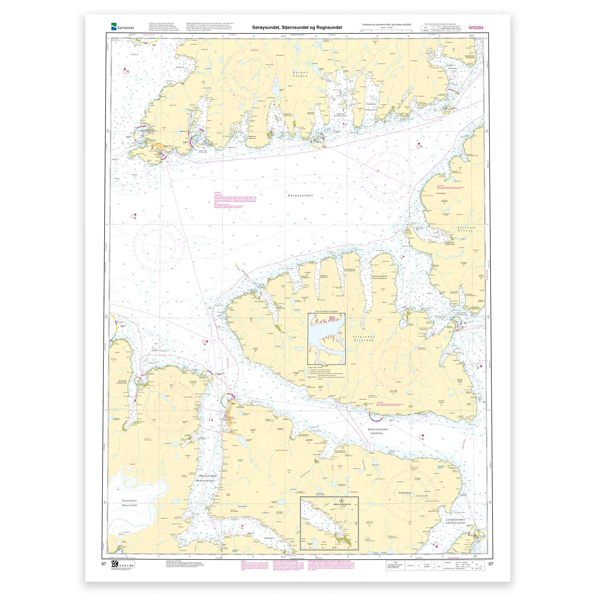 Kartverket – hovedkart 97: Sørøysundet, Stjernsundet og Rognsundet
