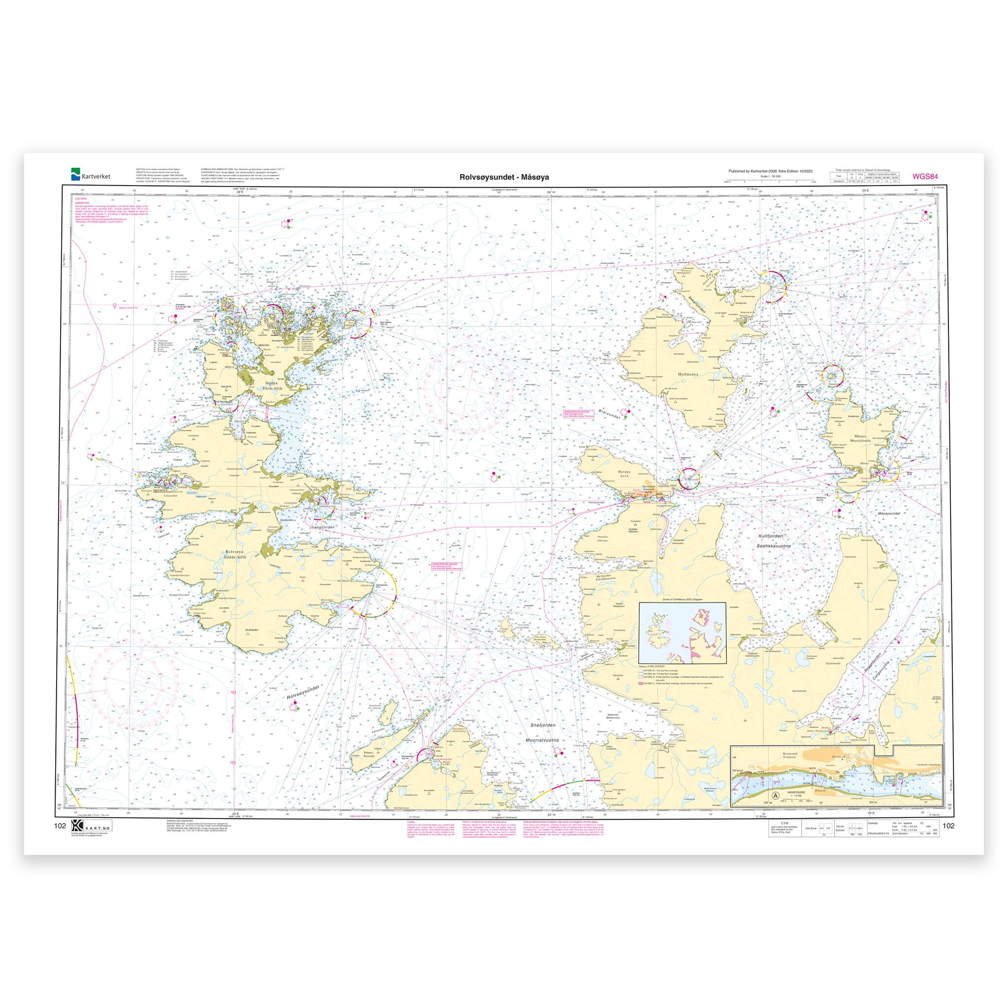Kartverket – hovedkart 102: Rolvsøysundet – Måsøya