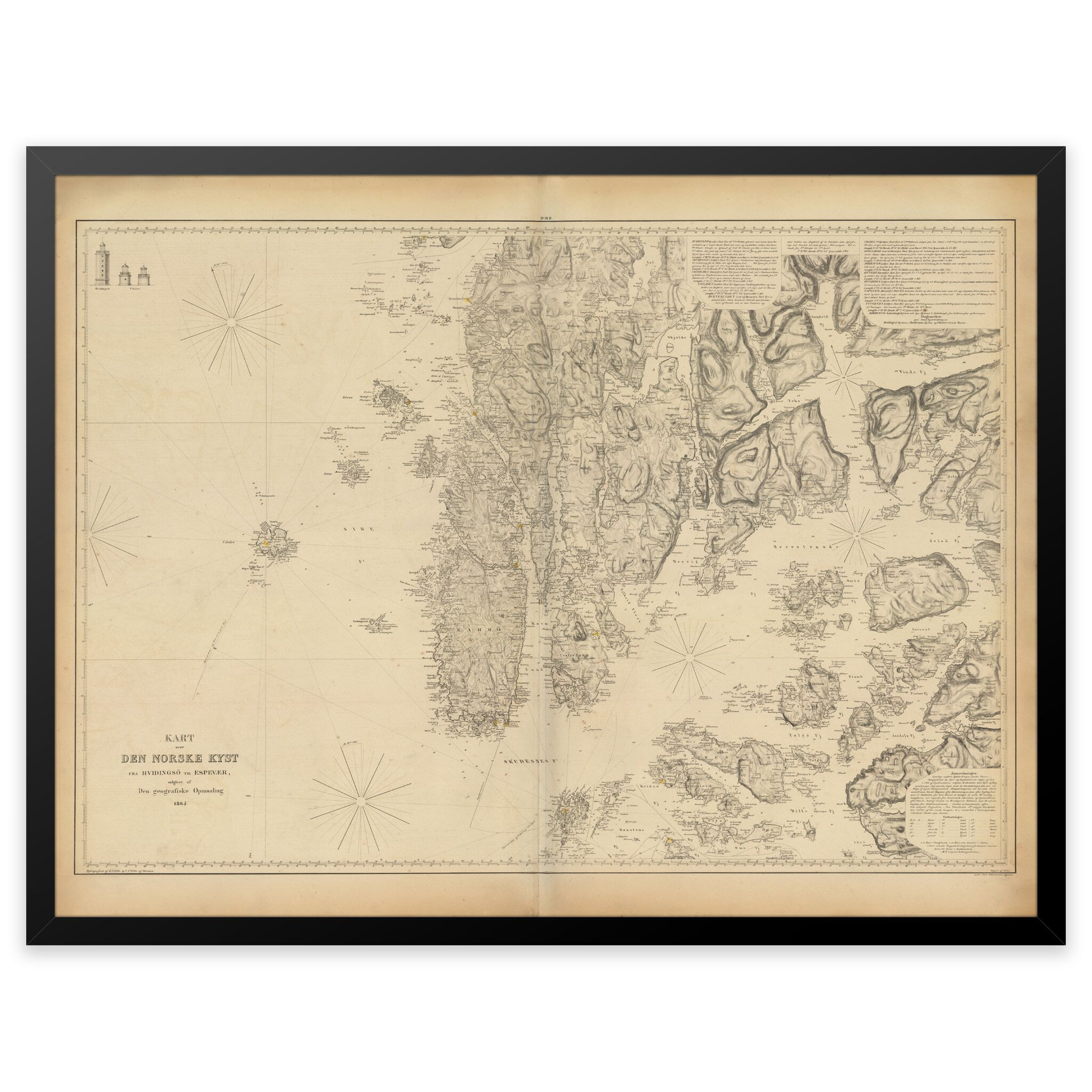 Historisk sjøart over området Kvitsøy, Utsira, Espevær og Nedstrand - Image 3