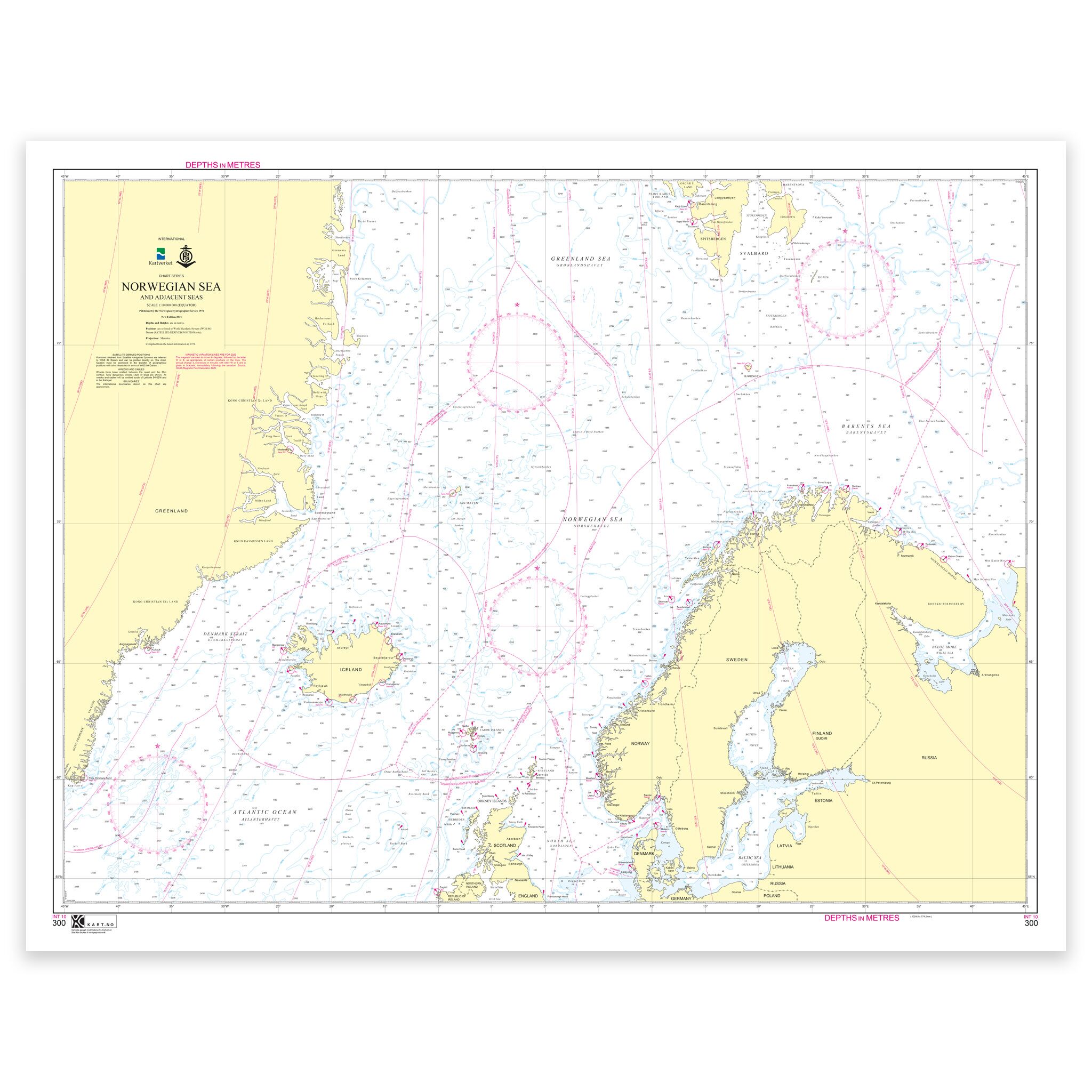Kartverket – overseilingskart 300: INT 10 / Norwegian Sea