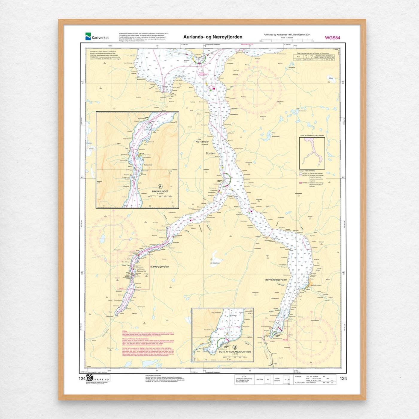 Kartverket – hovedkart 124: Aurlands- og Nærøyfjorden - Image 3