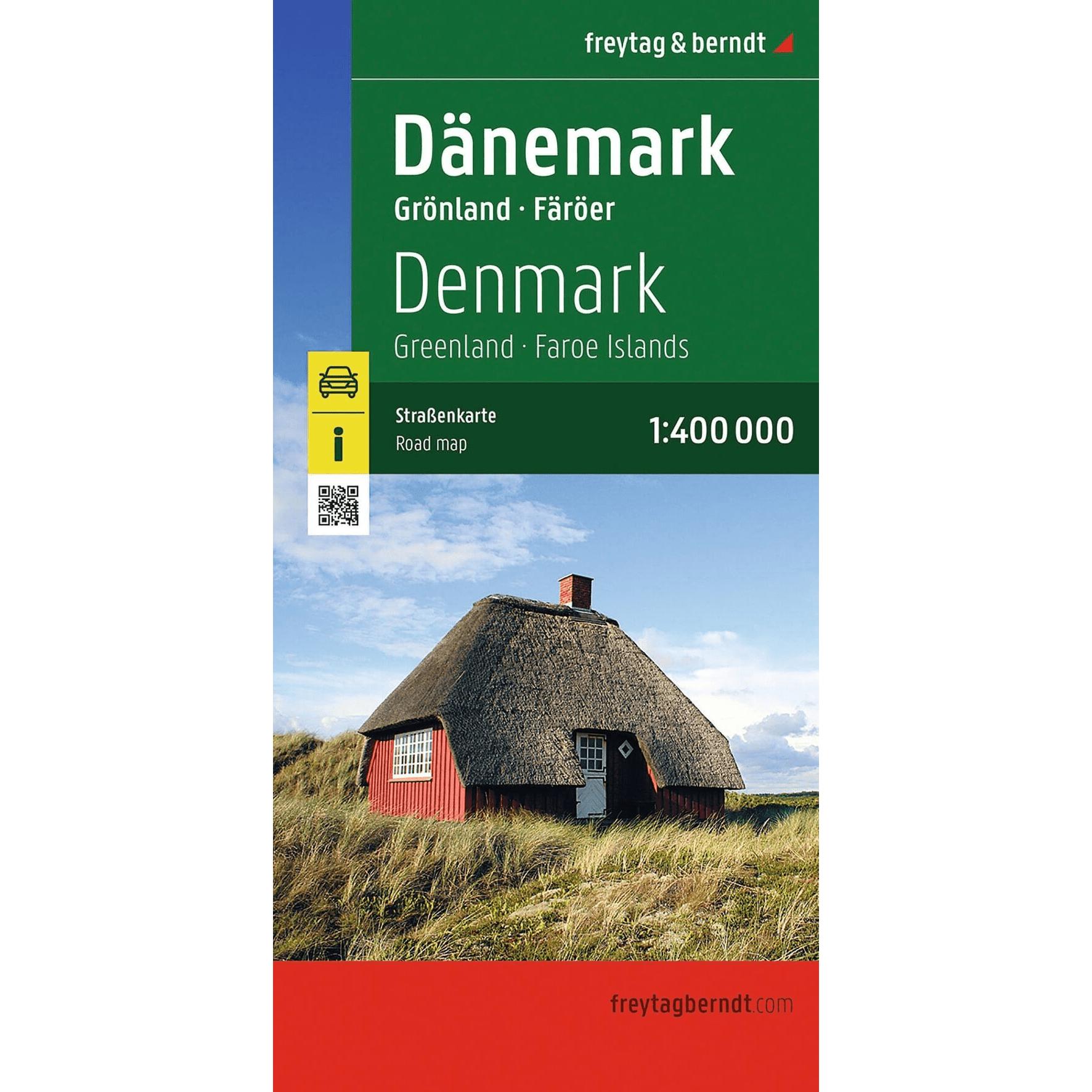 Forsiden av Danmark veikart fra freytag & berndt