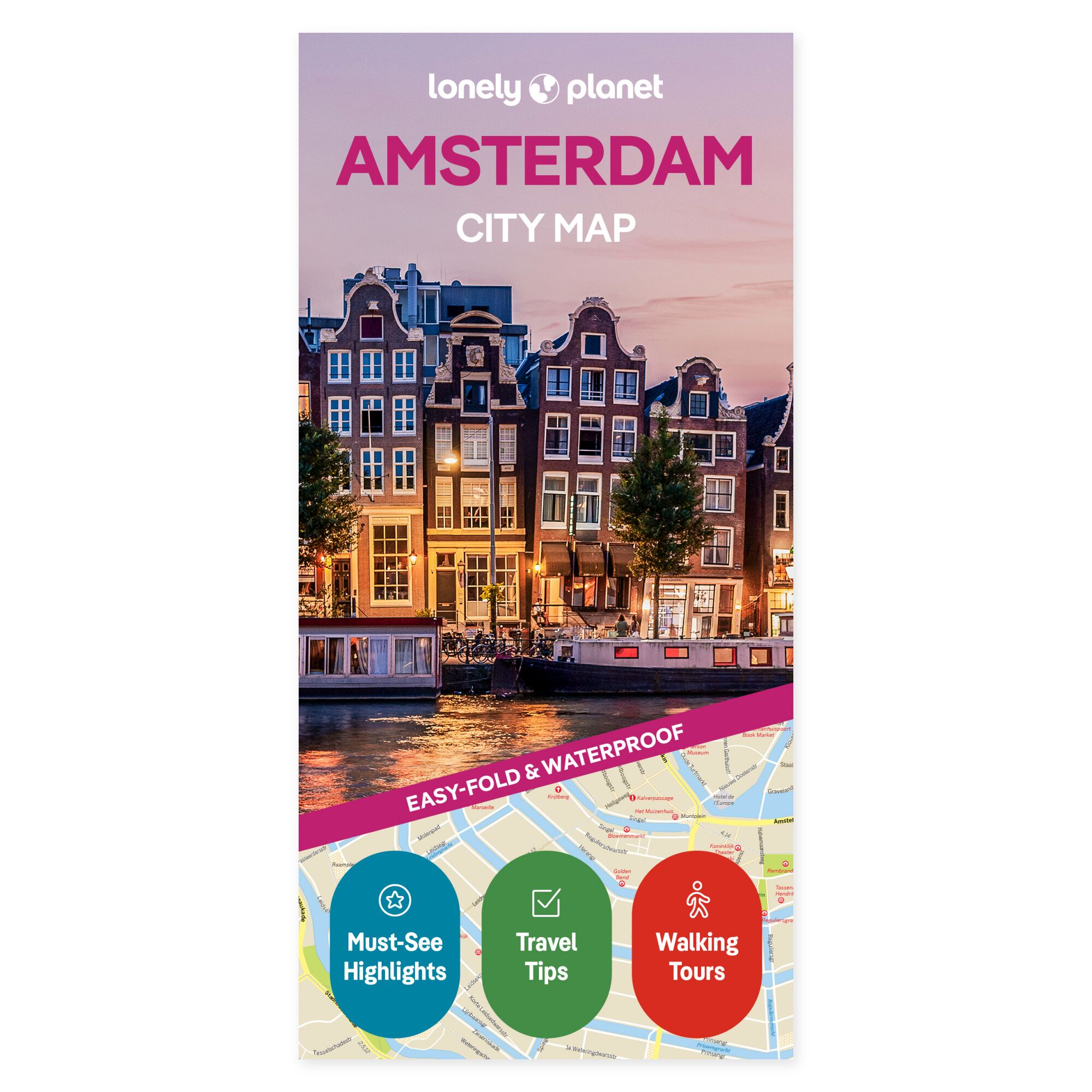 Amsterdam – bykart (engelsk) – Lonely Planet – omslag
