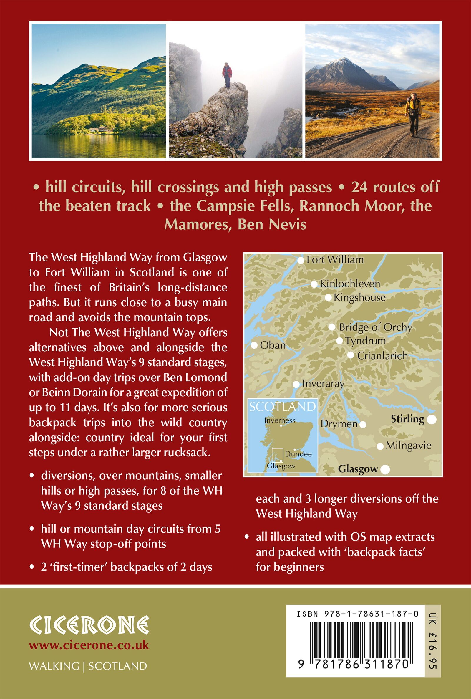 Back cover of Not the West Highland Way: A Mountain High Way