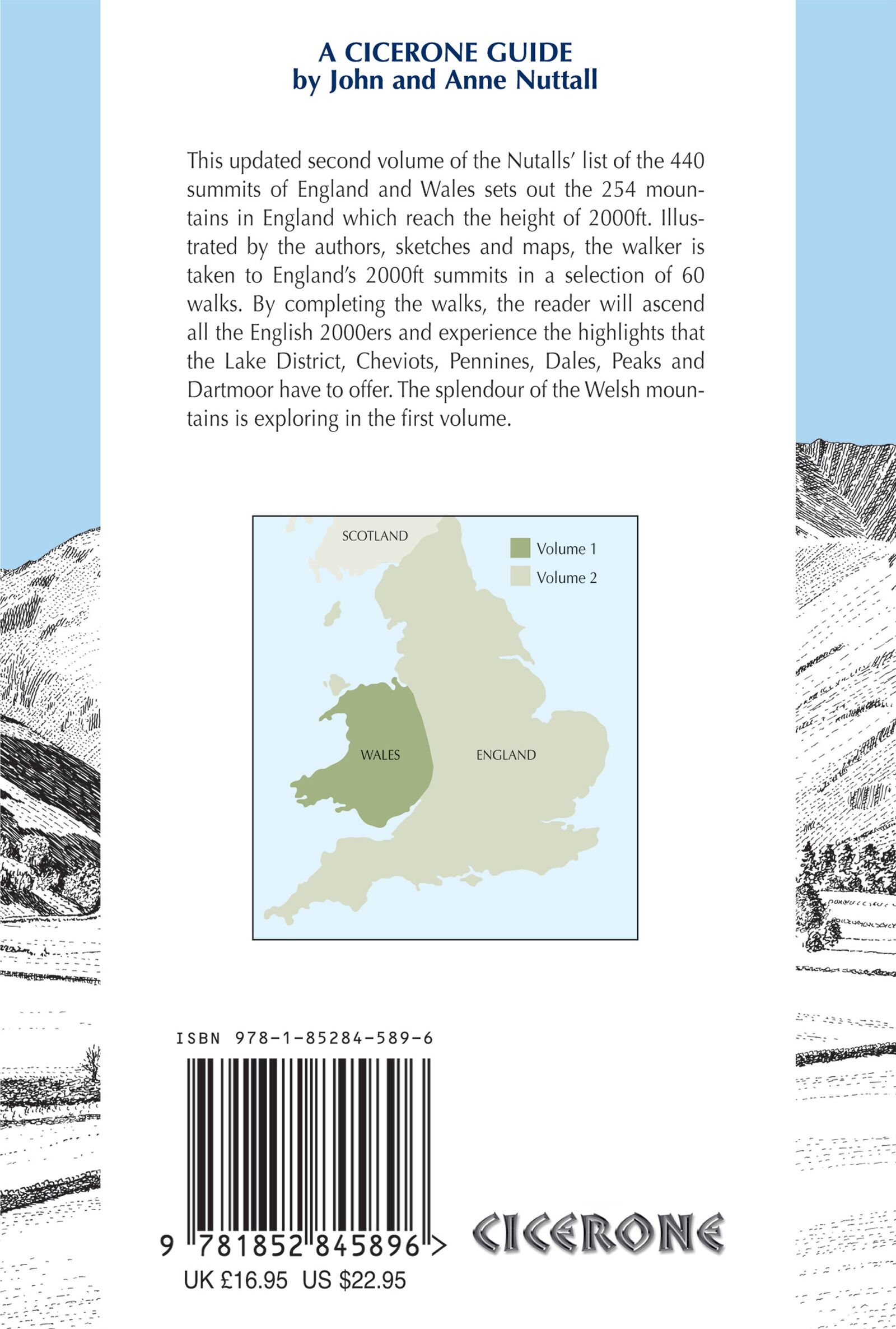 Bakside av The Mountains of England and Wales: Vol 2 England
