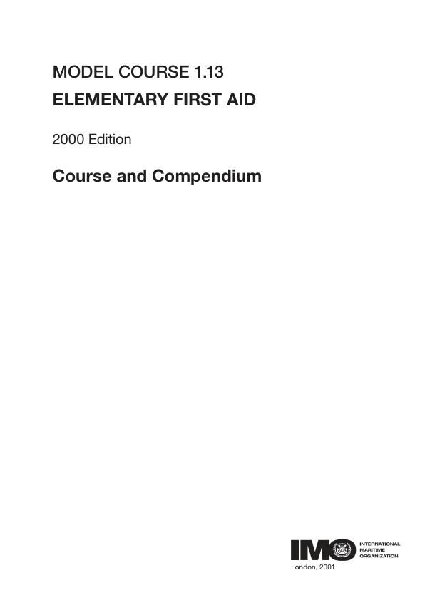 Omslag til IMO Model Course 1.13 – Elementary First Aid (2000) – IMO ETA113E