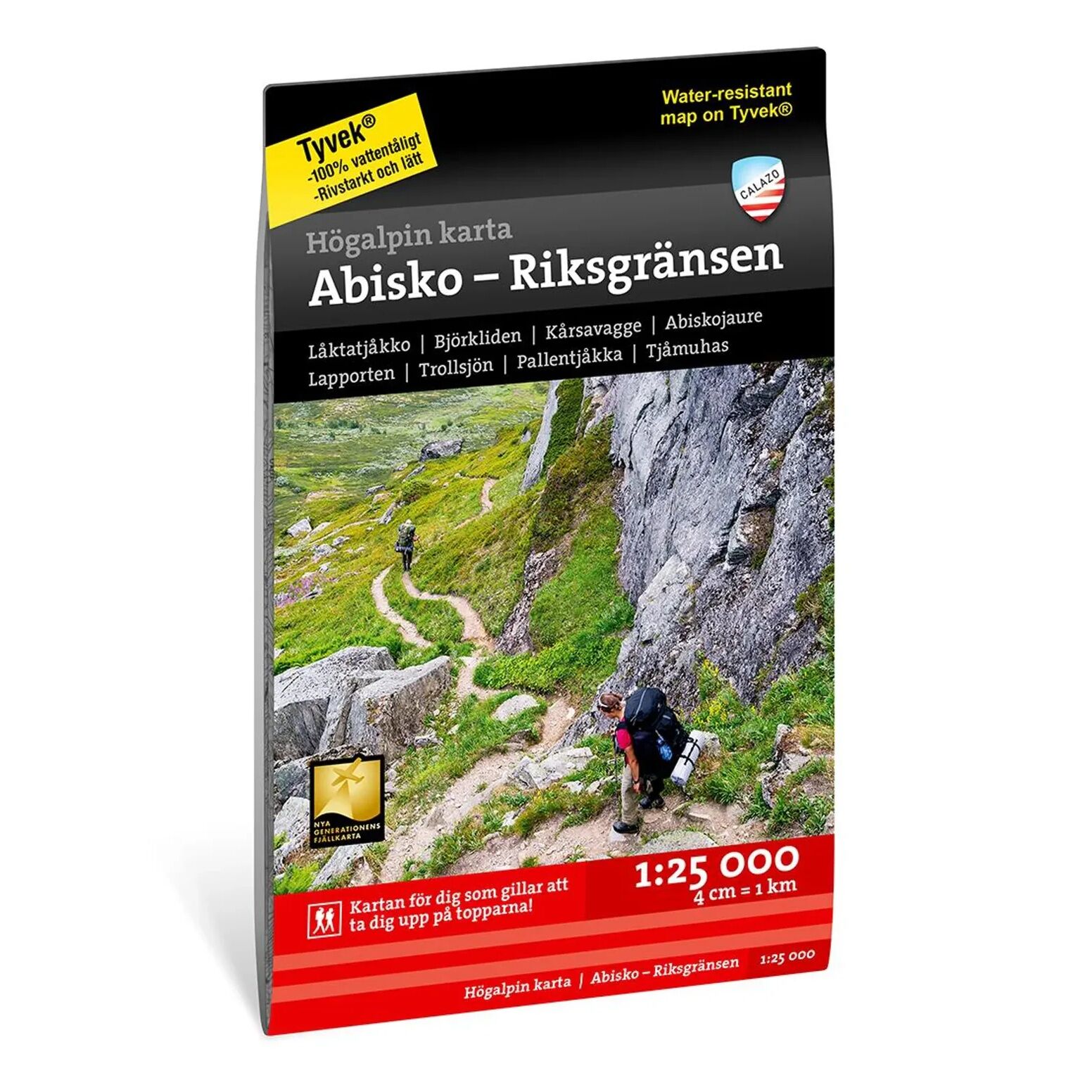 Abisko Björkliden Riksgränsen høyfjellskart 1:25 000 Calazo