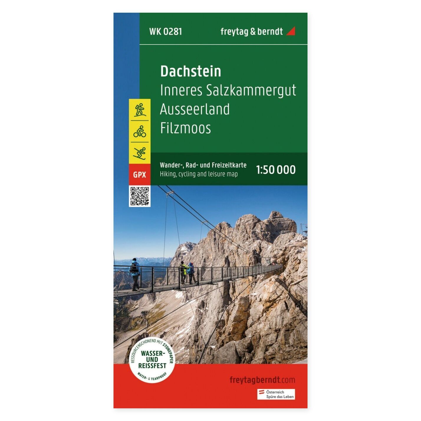 Dachstein, Ausseerland og Filzmoos – turkart 1:50 000 (vannfast) – forside