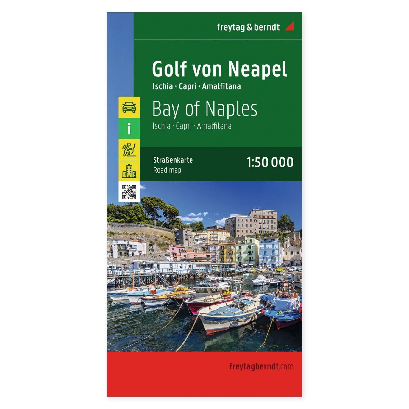 Napolibukten, Ischia, Capri og Amalfikysten – veikart (flerspråklig) – forside