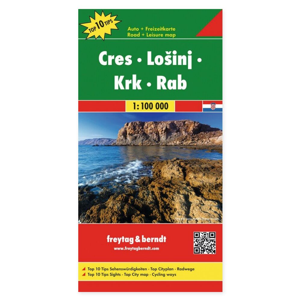 Cres, Lošinj, Krk og Rab – veikart (flerspråklig) – forside