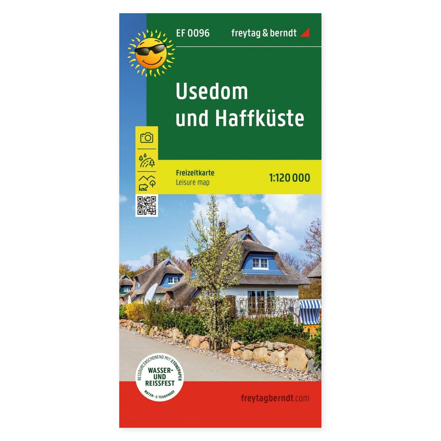 Usedom og Haffküste – fritidskart 1:120 000 (vannfast) – forside