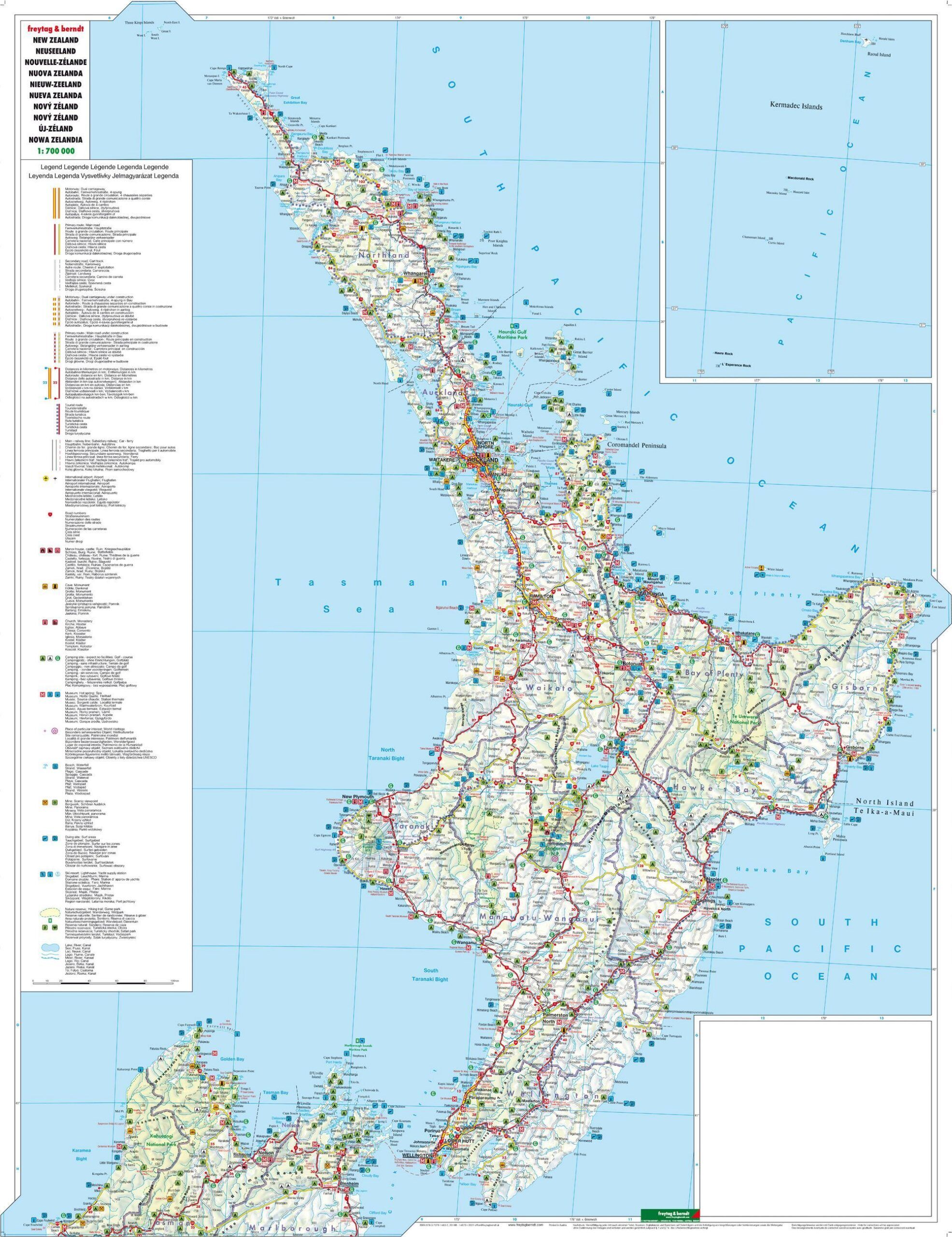 New Zealand – veikart (flerspråklig) – innholdseksempel 2