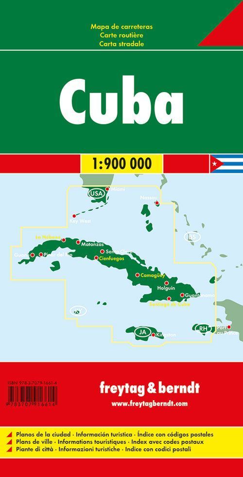 Cuba og Florida Keys – veikart (flerspråklig) – bakside