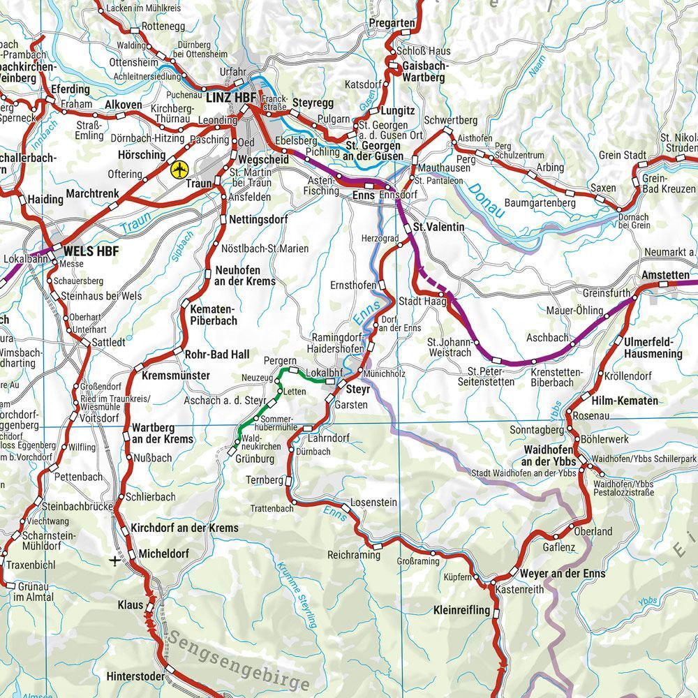 Østerrike – jernbanekart – innholdseksempel 2