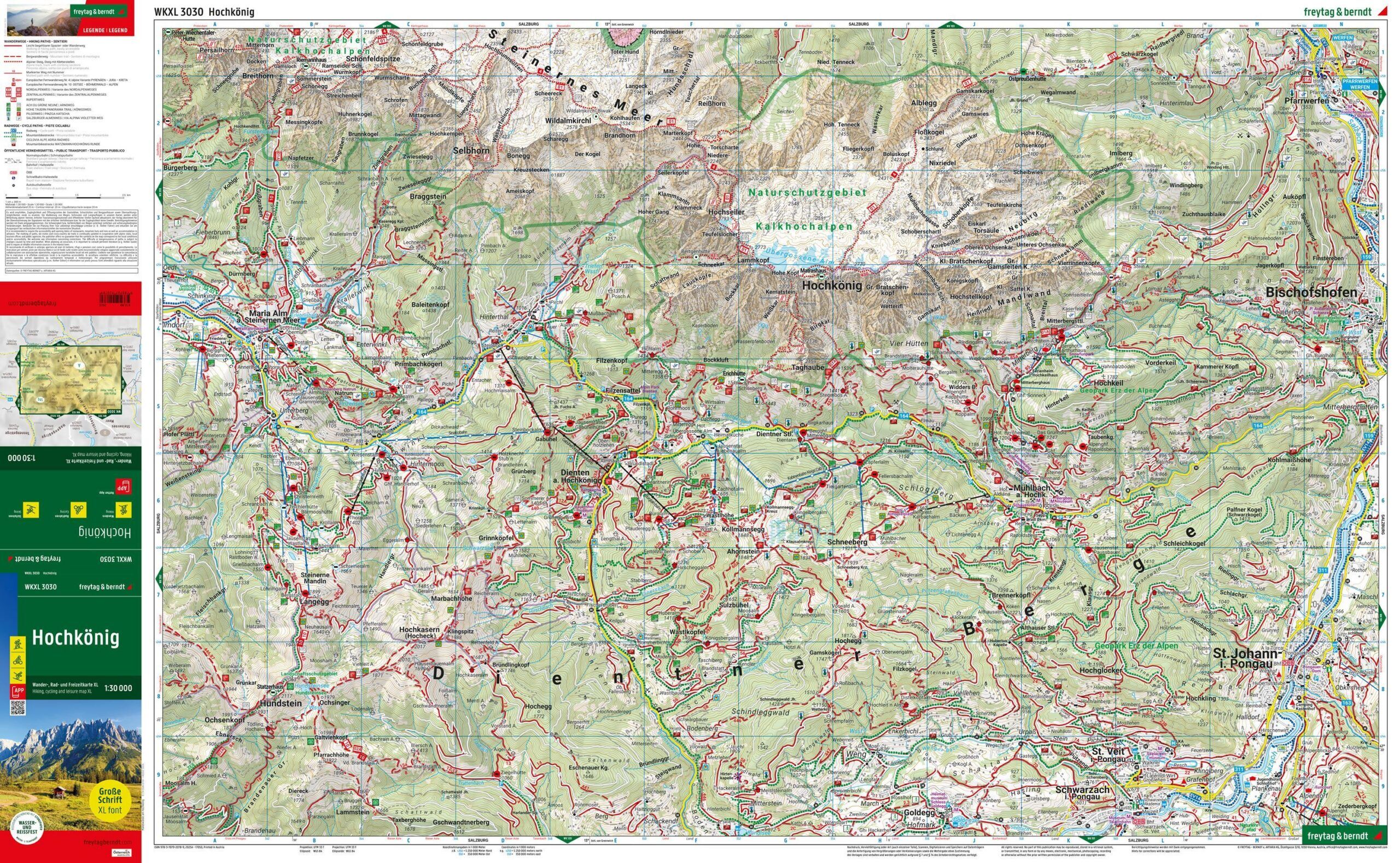 Hochkönig XL – hiking map (waterproof) – content sample 1