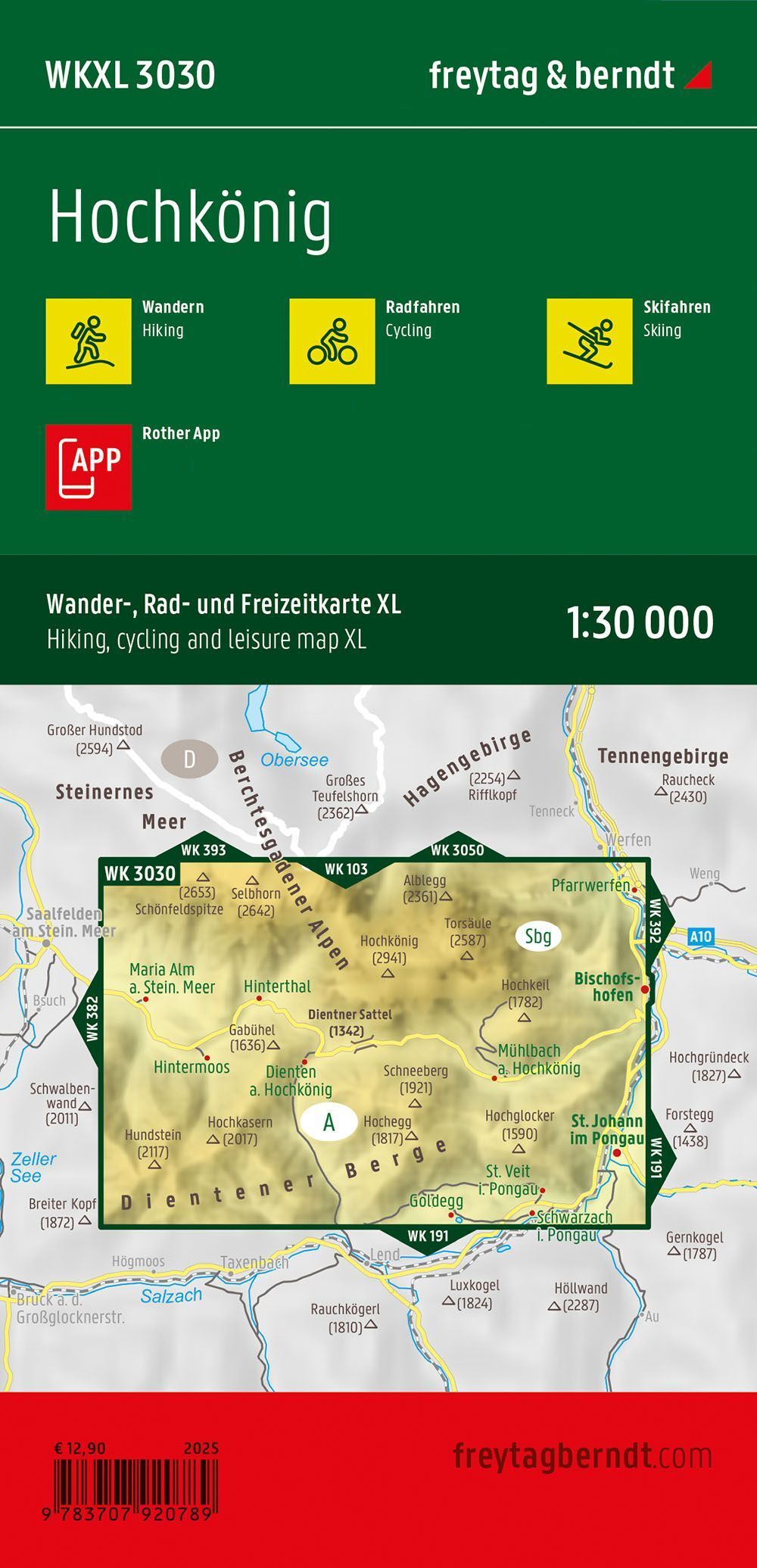 Hochkönig XL – hiking map (waterproof) – back cover