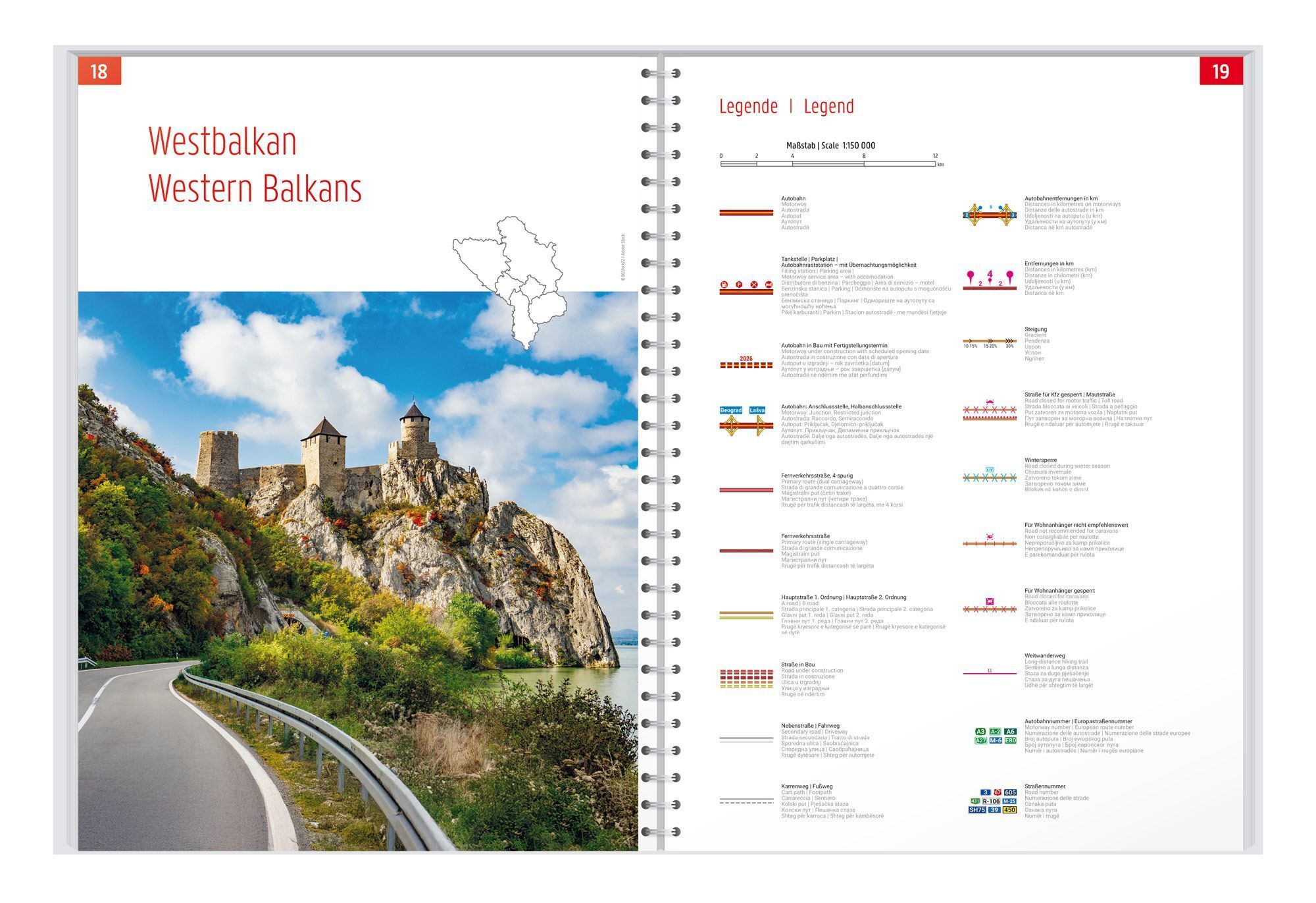 Vest-Balkan – veiatlas (flerspråklig) – innholdseksempel 7