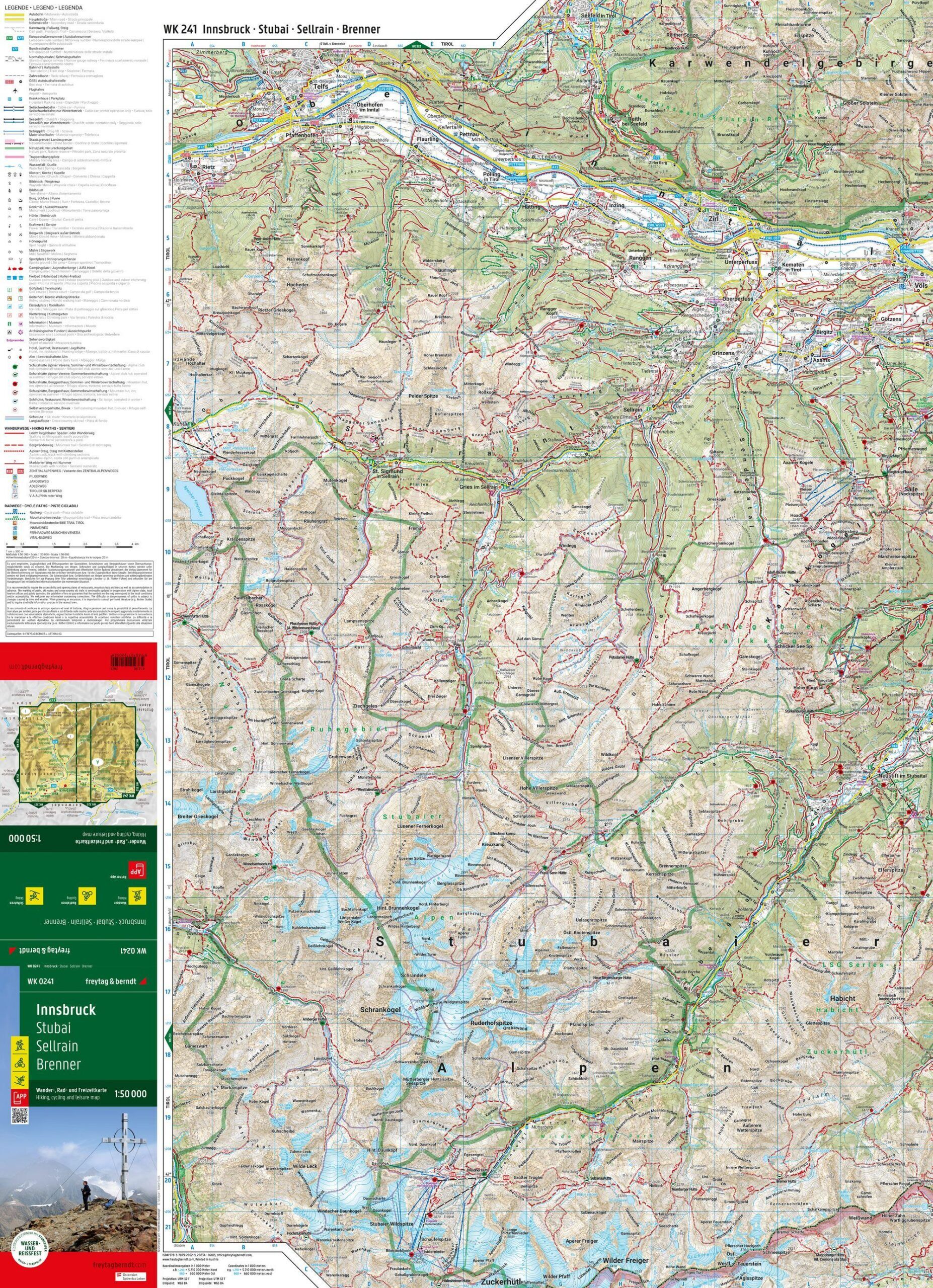 Innsbruck, Stubai, Sellrain og Brenner – turkart (vannfast) – innholdseksempel 4