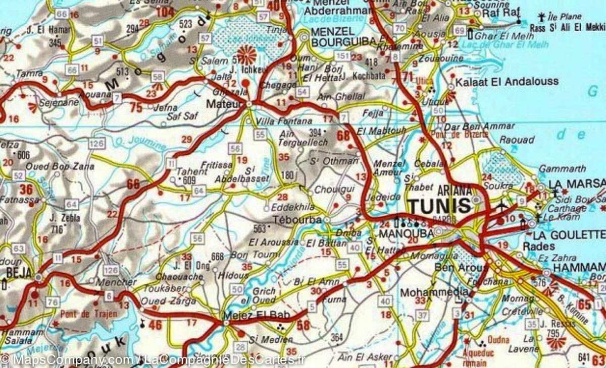 Tunisia – veikart (flerspråklig) – innholdseksempel 2