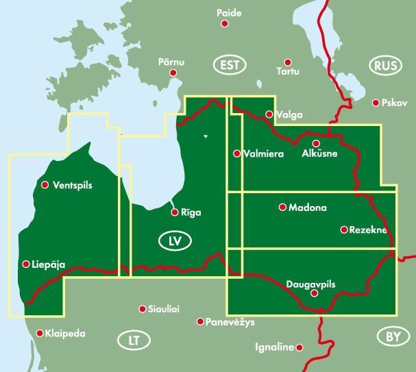 Latvia vest og øst – veikartsett (flerspråklig) – innholdseksempel 1