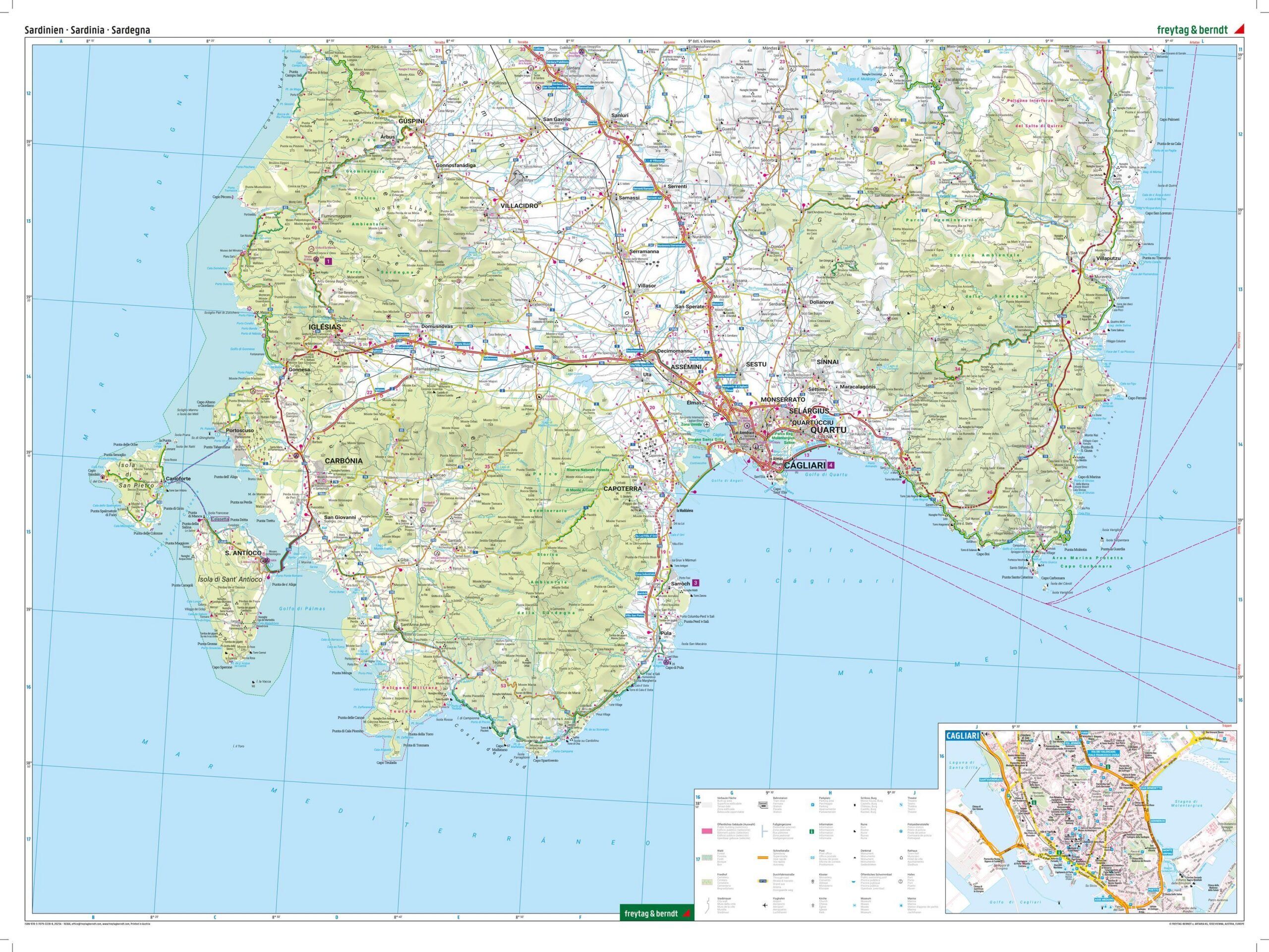 Sardinia nord og sør – veikartsett (flerspråklig) – innholdseksempel 6