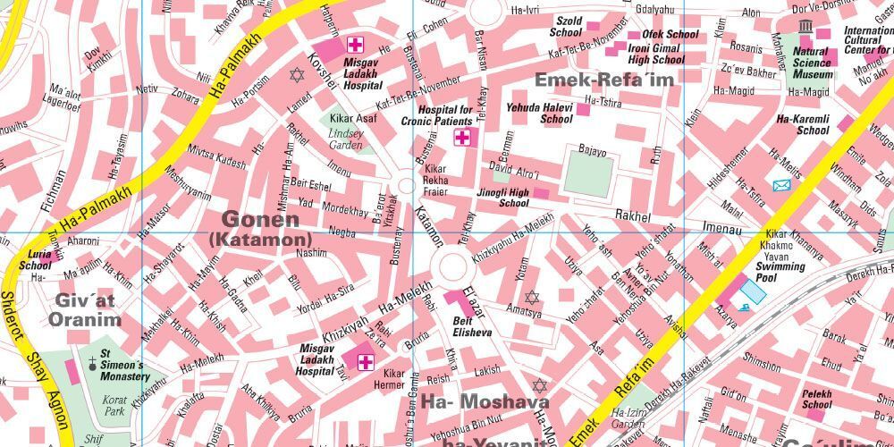 Jerusalem – bykart (flerspråklig) – innholdseksempel 2
