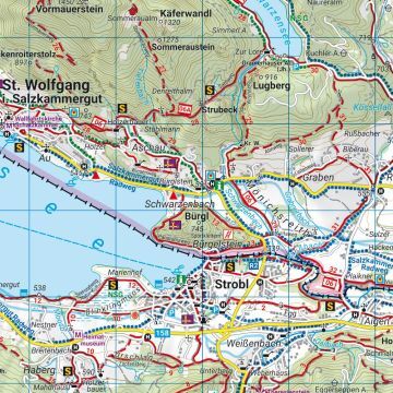 Bad Ischl – turkart 1:30 000 med stor skrift (vannfast) – kartutsnitt