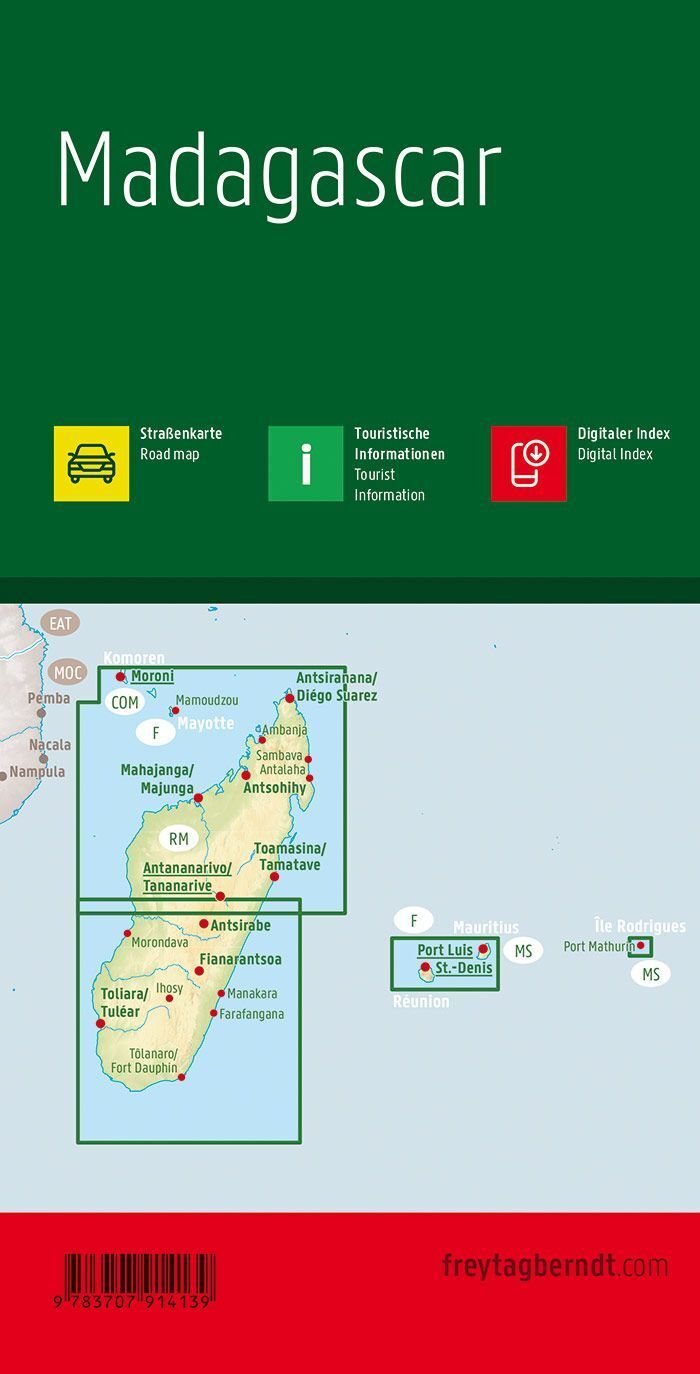Madagaskar – veikart (flerspråklig) – bakside