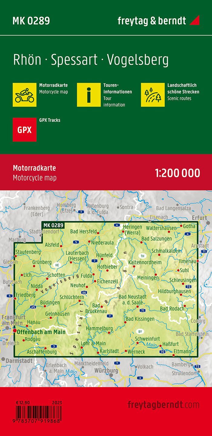 Rhön, Spessart and Vogelsberg – Motorcycle Map 1:200,000 (Waterproof) – Back Cover