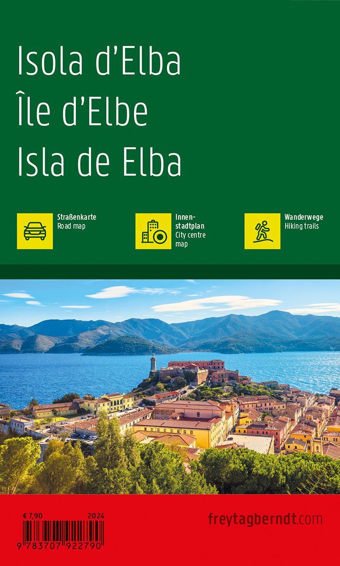 Elba – veikart (lommeformat, flerspråklig) – bakside