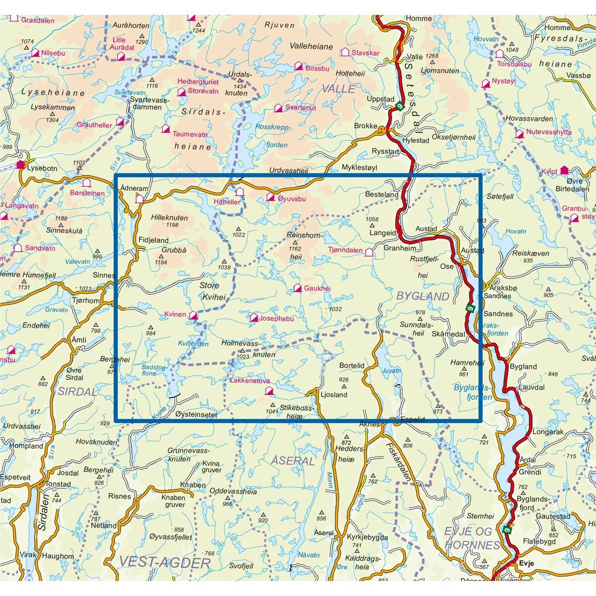 Setesdal Vesthei Sør DNT Turkart - Image 3