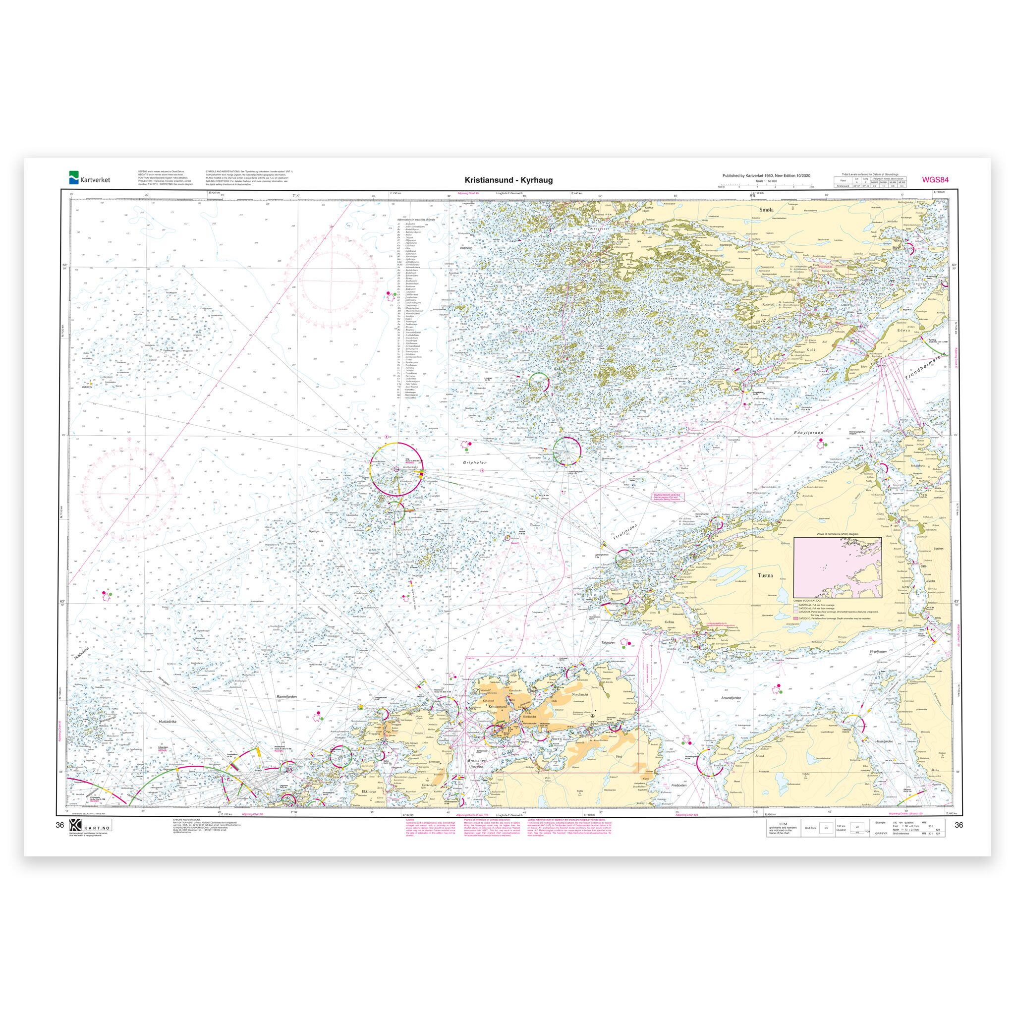 Kartverket - hovedkart 36: Kristiansund – Kyrhaug