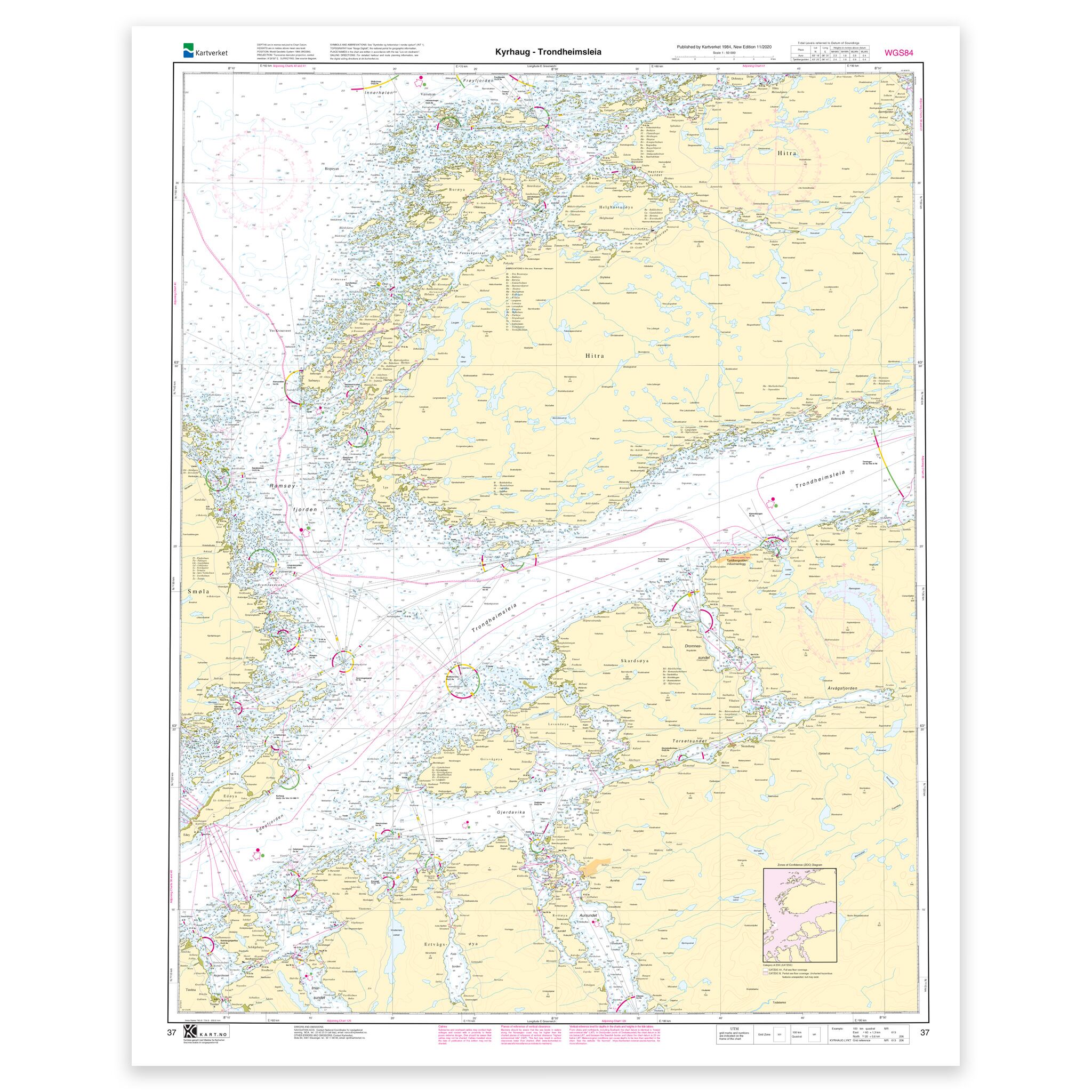 Kartverket - hovedkart 37: Kyrhaug – Trondheimsleia