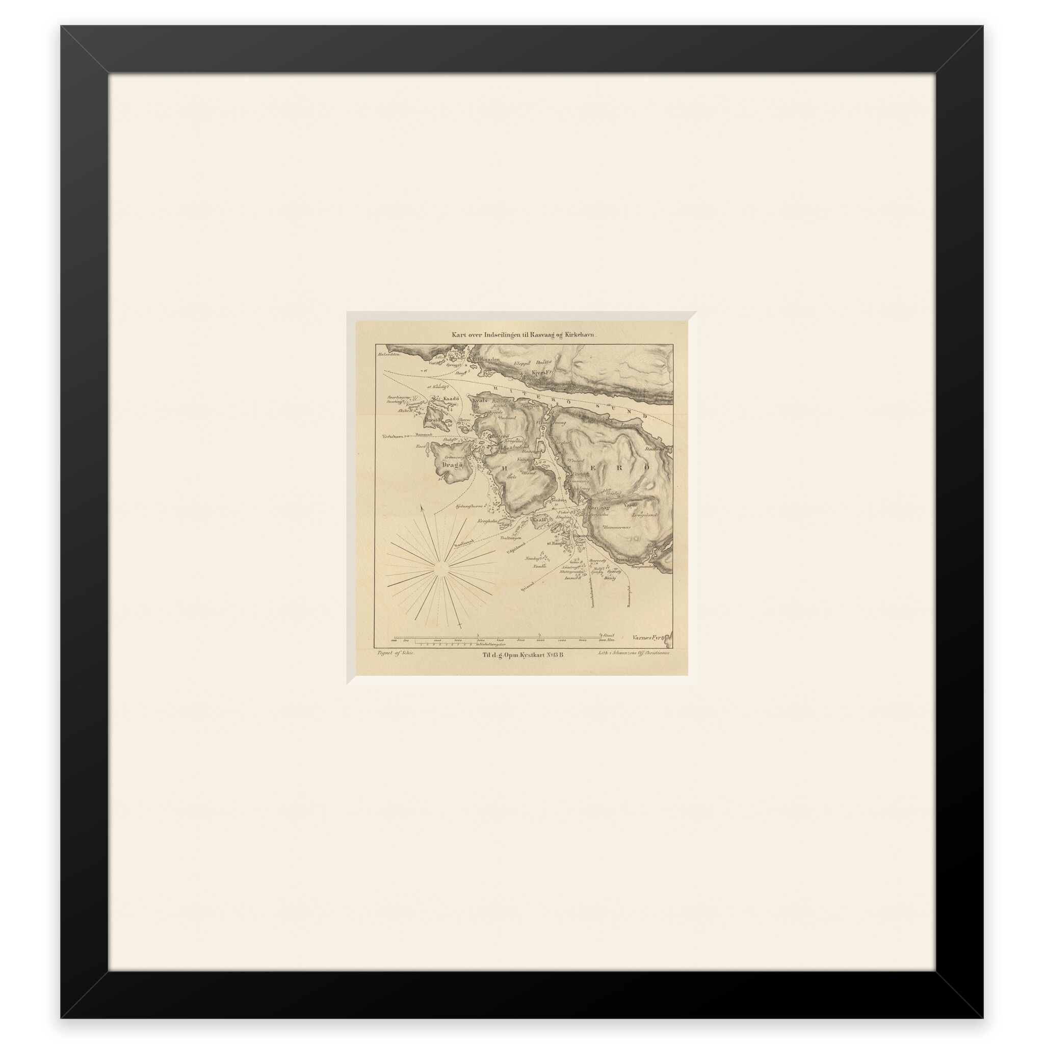 Historisk sjøkart over innseilingen til Rasvåg og Kirkehavn på Hidra - Image 6