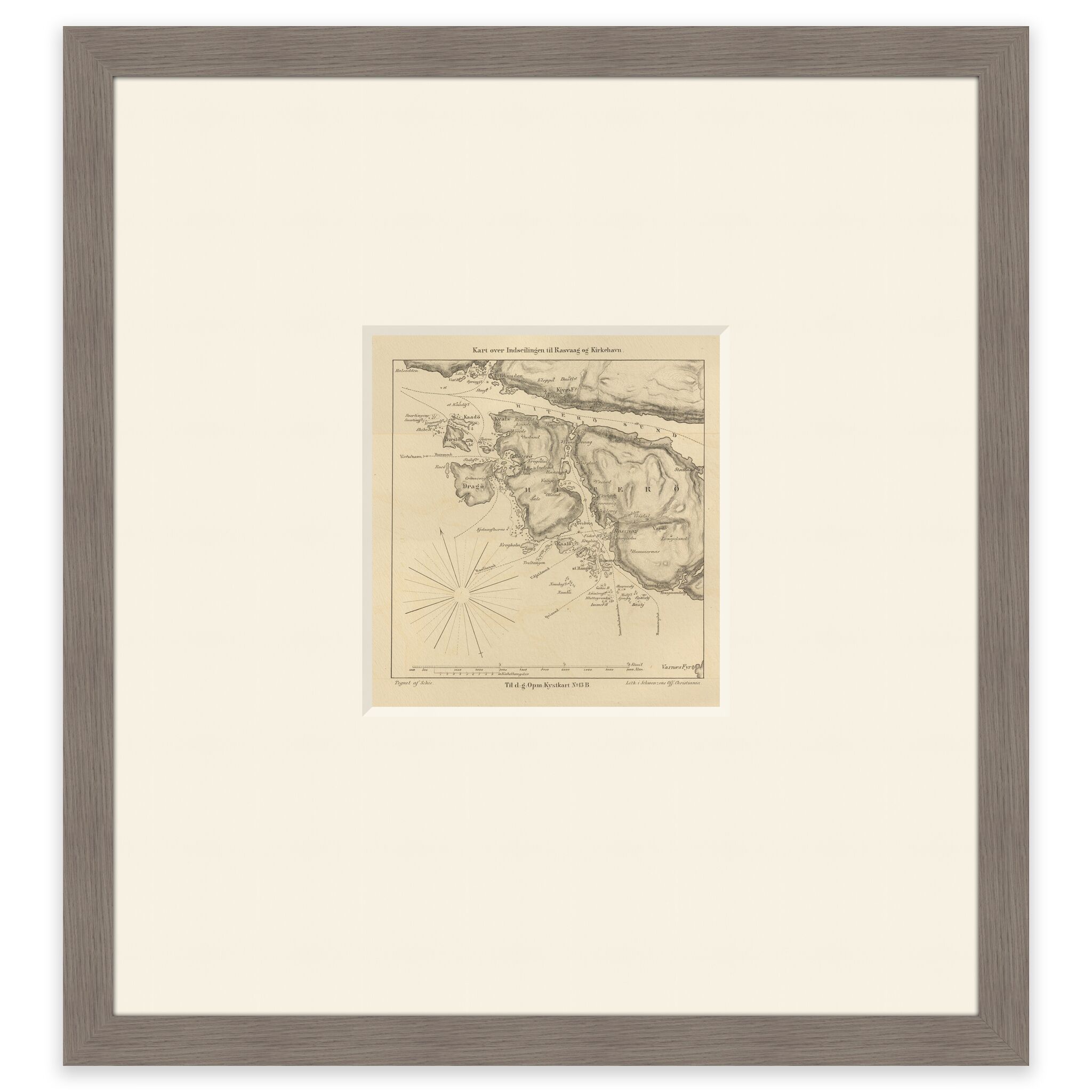 Historisk sjøkart over innseilingen til Rasvåg og Kirkehavn på Hidra - Image 9