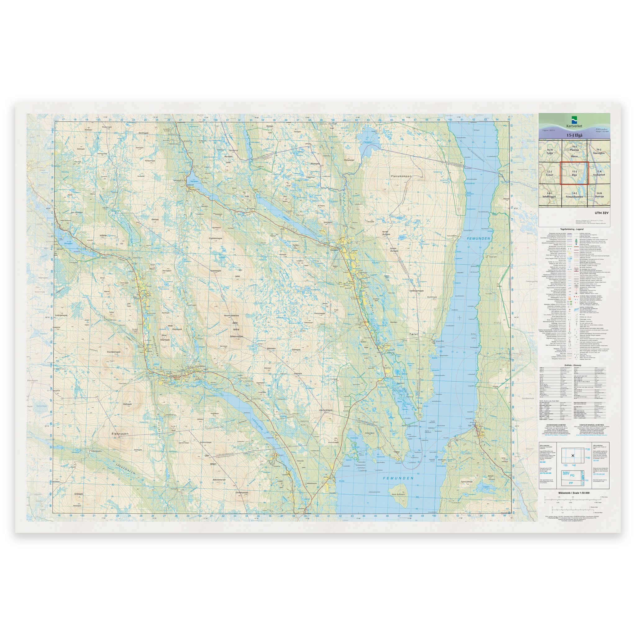 Kartverket - landkart (N50): 15-J Elgå