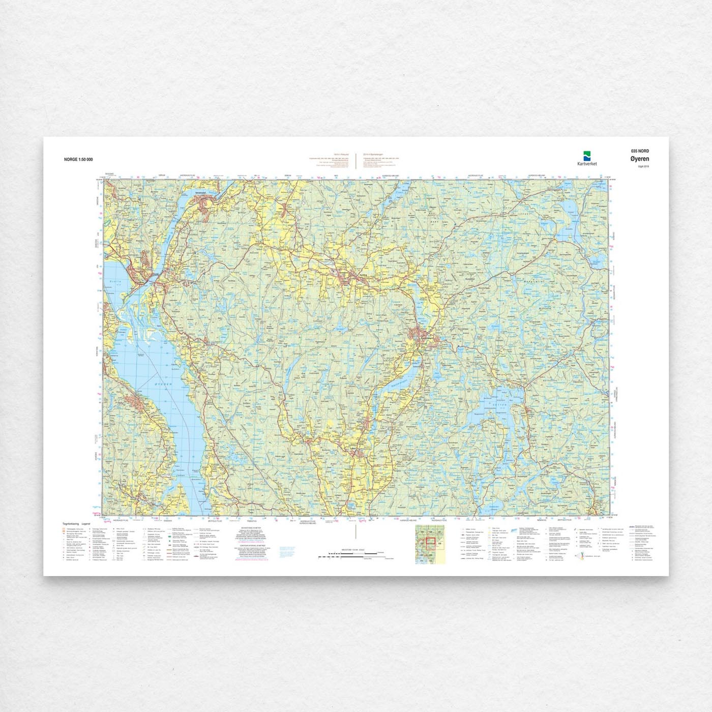 Kartverket - landkart (N50): 035N Øyeren