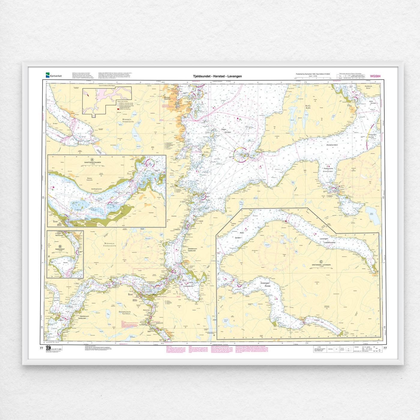 Kartverket - hovedkart 77: Tjeldsundet – Harstad – Lavangen - Image 2